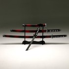 Макет оружия «Сувенирные катаны на подставке 3в1. Чёрный с дымкой», подарочный набор, ножны дерево, бордо глянец, 51 см; 77 см; 100 см - Фото 11