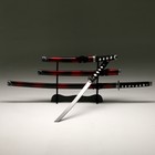 Макет оружия «Сувенирные катаны на подставке 3в1. Чёрный с дымкой», подарочный набор, ножны дерево, бордо глянец, 51 см; 77 см; 100 см - Фото 12