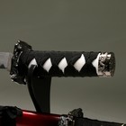 Макет оружия «Сувенирные катаны на подставке 3в1. Чёрный с дымкой», подарочный набор, ножны дерево, бордо глянец, 51 см; 77 см; 100 см - Фото 14