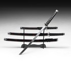 Макет оружия «Сувенирные катаны на подставке 3в1. Чёрный с дымкой», подарочный набор, ножны дерево, бордо глянец, 51 см; 77 см; 100 см - Фото 15