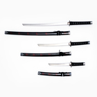 Макет оружия «Сувенирные катаны на подставке 3в1. Чёрный с дымкой», подарочный набор, ножны дерево, бордо глянец, 51 см; 77 см; 100 см - Фото 3