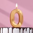 Свеча в торт «Цифра 0», золотая, 6.5 см - Фото 3