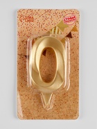 Свеча в торт «Цифра 0», золотая, 6.5 см - Фото 5