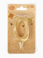 Свеча в торт «Цифра 0», золотая, 6.5 см - Фото 6