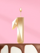 Свеча в торт «Цифра 1», золотая, 6.5 см - Фото 4