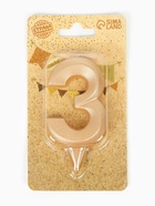 Свеча в торт «Цифра 3», золотая, 6.5 см - Фото 13