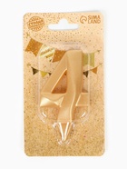 Свеча в торт «Цифра 4», золотая, 6.5 см - Фото 6