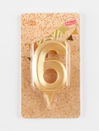 Свеча в торт «Цифра 6», золотая, 6.5 см - Фото 4