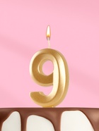 Свеча в торт «Цифра 9», золотая, 6.5 см - Фото 4