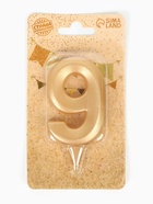 Свеча в торт «Цифра 9», золотая, 6.5 см - Фото 11