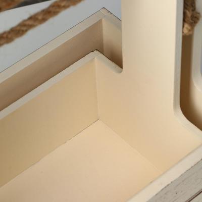 Подарочный ящик «Прованс», деревянный, ручка - канат, бежевый, набор 2 шт.