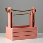 Набор кашпо деревянных 2 в 1 (25.5×15×30; 20×12×23) "Прованс", розовый - фото 6380527