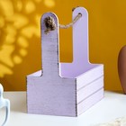 Кашпо деревянное 25.5×15×30 см "Прованс", ручка канат, сиреневый - Фото 2
