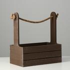 Подарочный ящик «Прованс», 25.5×15×30 см, деревянный, ручка - канат, коричневый - Фото 2