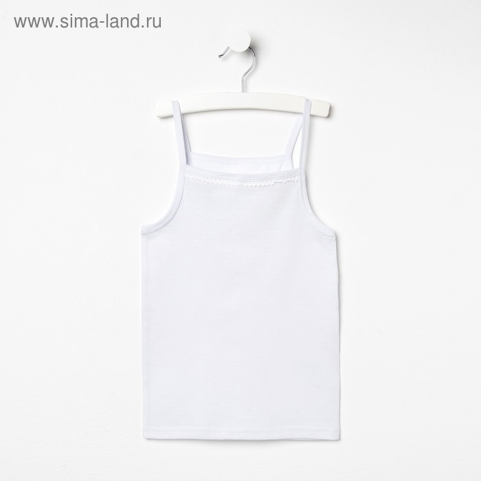 Майка для девочки, с бретельками, белый, рост 134 см - Фото 1