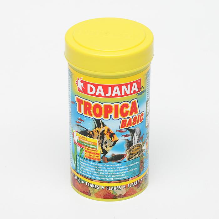 Корм Dajana Tropica Basic flakes для всех видов декоративных рыб, хлопья, 250 мл, 50 г - Фото 1