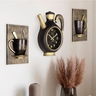 Часы настенные интерьерные для кухни "Сангино", бесшумные, 26.5х24 см, чёрные с золотом, АА - Фото 2