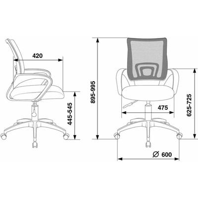 Кресло Chairman 696 LT TW-04 серый