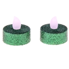 Ночник-свеча "Блестки" зеленая, 3,5х3,5 см (набор 2 шт) - Фото 1
