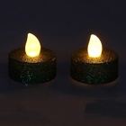 Ночник-свеча "Блестки" зеленая, 3,5х3,5 см (набор 2 шт) - Фото 2