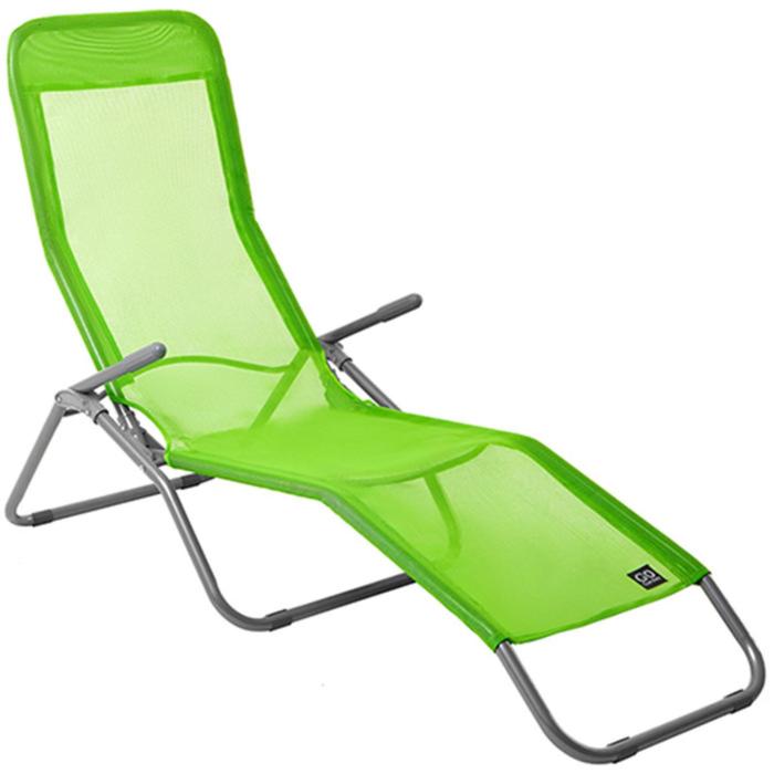 Шезлонг складной садовый GoGarden COMFY, 143 х 60 х 97 см, цвет зелёный