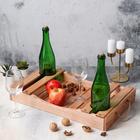 Поднос деревянный для вина "Авторский", 50х30х7 см, массив ясеня, цвет светлый бук - фото 9171343