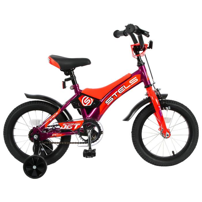 Велосипед 14" Stels Jet, Z010, цвет фиолетовый/оранжевый - Фото 1