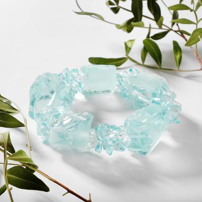 Браслет ручная работа «Аквамарин» галтовка необработанная