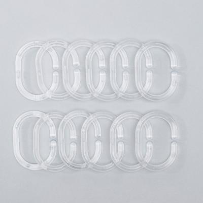 Набор колец для штор в ванную, пластик, 12 шт., прозрачный