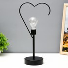 Ночник настольный «Сердце» LED от батареек 3хААА черный 11×16.5×36.4 см RISALUX - Фото 1