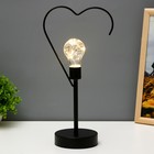 Ночник настольный «Сердце» LED от батареек 3хААА черный 11×16.5×36.4 см RISALUX - Фото 2