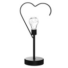 Ночник настольный «Сердце» LED от батареек 3хААА черный 11×16.5×36.4 см RISALUX - Фото 8