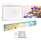 Роспись по холсту "Маяк" по номерам с красками по 3 мл + кисти + инструкция + крепеж - Фото 2