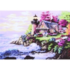 Роспись по холсту "Маяк" по номерам с красками по 3 мл + кисти + инструкция + крепеж - Фото 1