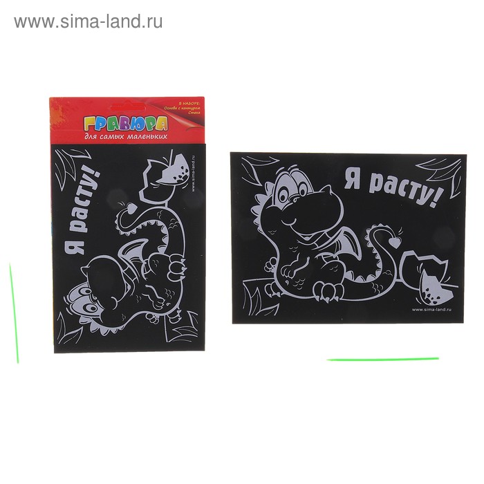 Гравюра цветная "Я расту", в комплекте штихель - Фото 1
