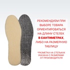 Стельки для обуви, утеплённые, фольгированные, универсальные, р-р RU до 46 (р-р Пр-ля до 45), 29 см, пара, цвет бежевый/серый - фото 8231689