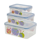 Набор контейнеров пластиковых с крышками «Вкусный ужин», 3 шт, 21×7×12 см, цвет МИКС - Фото 1