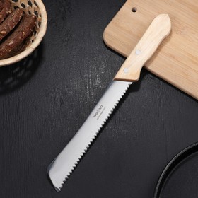 Нож кухонный для хлеба «Ретро», лезвие 19,8 см, с деревянной ручкой