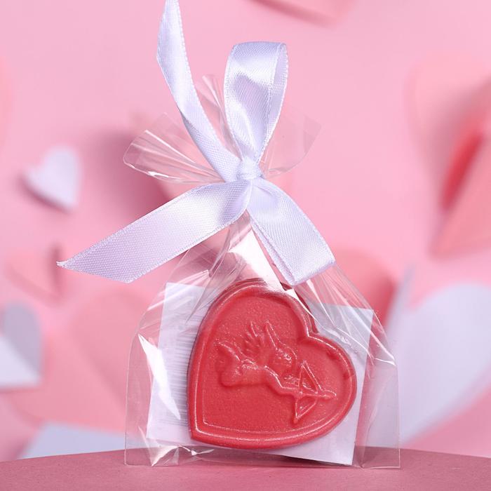 Шоколад фигурный «Сердечко с ангелочком», рубиновый, 7 г - Фото 1