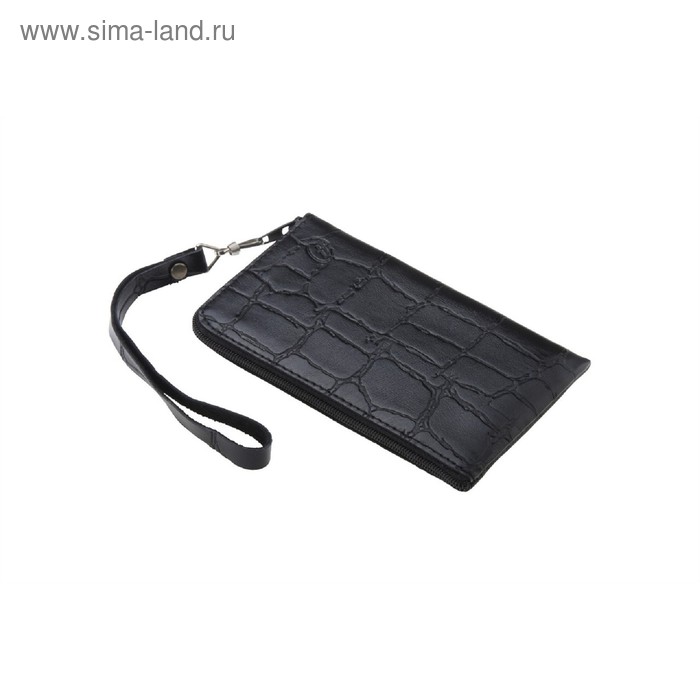Чехол с хлястиком, размер 2, черный крокодил - Фото 1