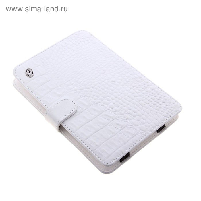 Чехол-книжка на планшет белый крокодил для PocketBook Touch 622/623 - Фото 1