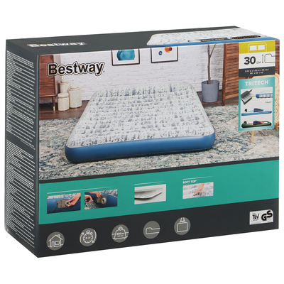 Матрас надувной Queen, 203×152×30 см, со встроенным электронасосом, 67836 Bestway