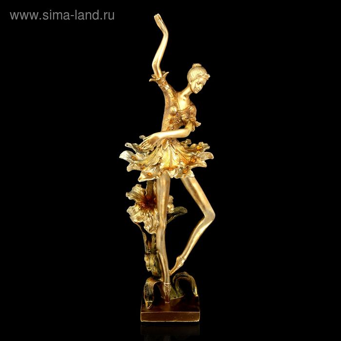 Сувенир "Балерина танцующая в лилиях золото" 47х14х13 см - Фото 1
