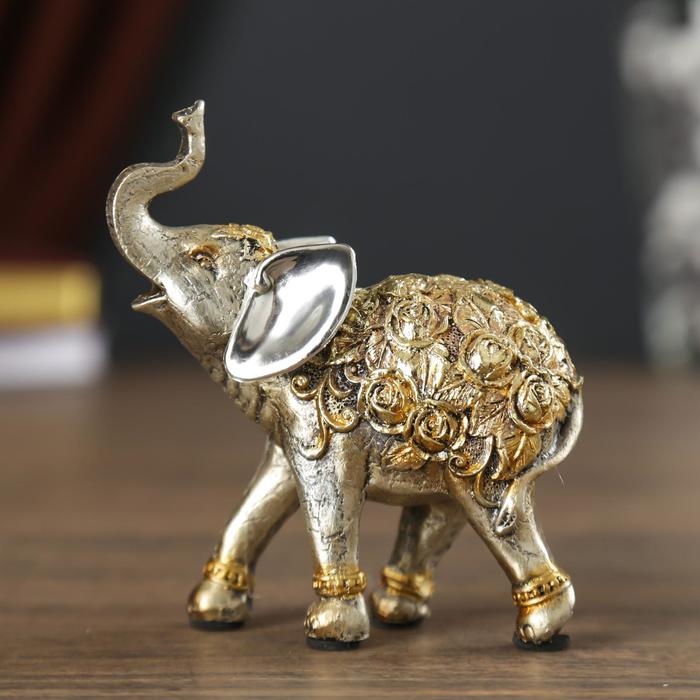Сувенир "Слон в розах" 10х8,5х4 см - Фото 1
