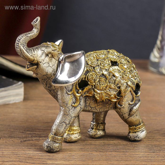 Сувенир "Слон в розах" 12х13х5,5 см - Фото 1