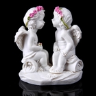Сувенир "2 ангелочка в розовых веночках делятся тайной" 8,3х7х5 см - Фото 1