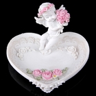 Сувенир "Ангелочек в розовом веночке с розами на чаше" 10х14,5х12,5 см - Фото 5
