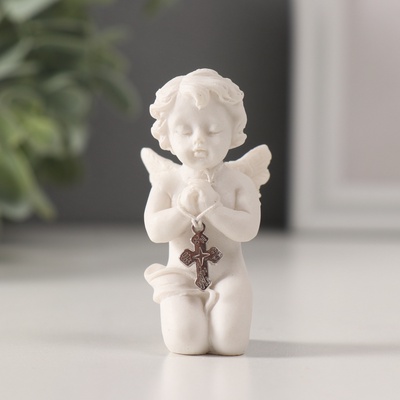 Фигурка полистоун «Ангелочек с крестиком», 6×3×2.8 см