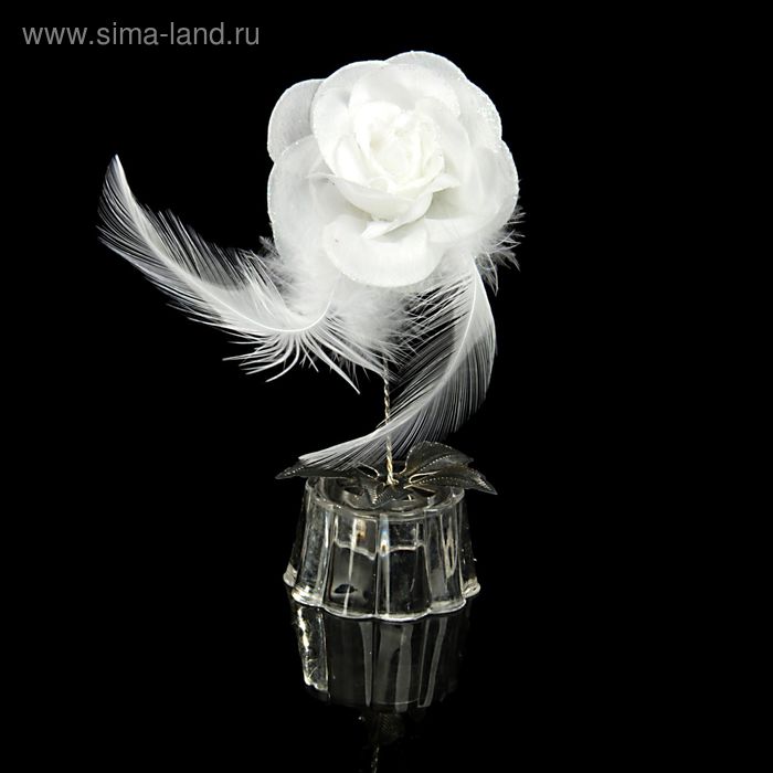 Сувенир "Цветок роза с пером" 15,5х6х4 см - Фото 1