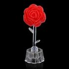 Сувенир "Цветок розы из страз алая" свет 11,5х5х4 см - Фото 1